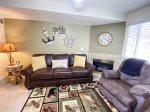Family room with pull out sofa